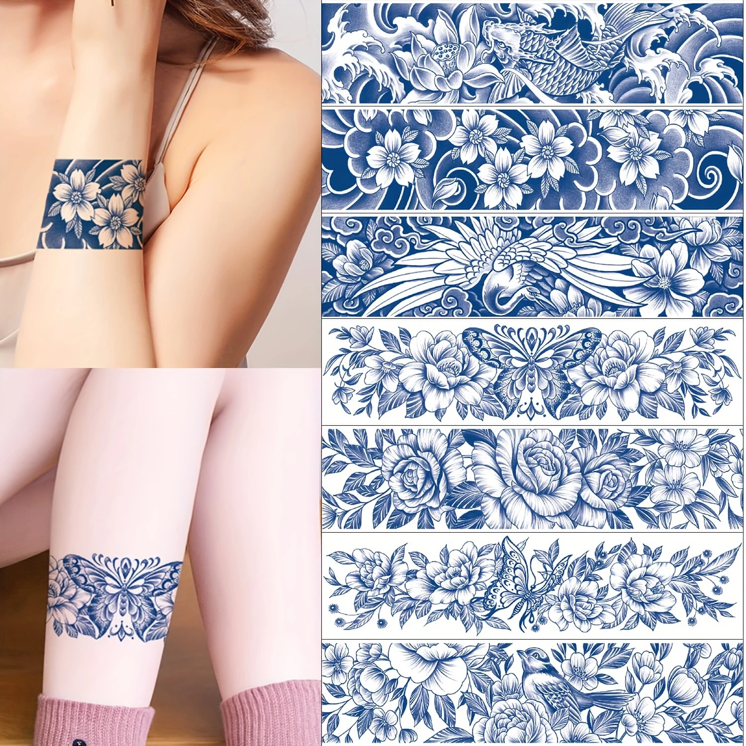 Arm Band Temporary Tattoo - 7 Pack Long Semi Permanent Tattoo for Women Girls, Realistic Flower Floral Style 2 Weeks Long Lastin
Arm Band Temporary Tattoo - 7 Pack Long Semi Permanent Tattoo for Women Girls, Realistic Flower Floral Style 2 Weeks Long Lastin