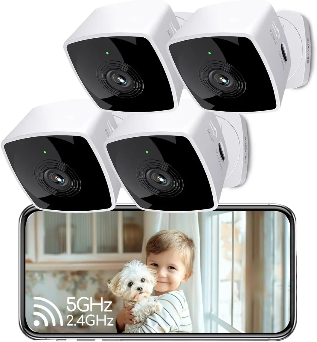 5GHz 2K Indoor Security Camera with AI Motion Detection, Alexa & Google Assistant Compatible, 4-Pack
5GHz 2K Indoor Security Camera with AI Motion Detection, Alexa & Google Assistant Compatible, 4-Pack