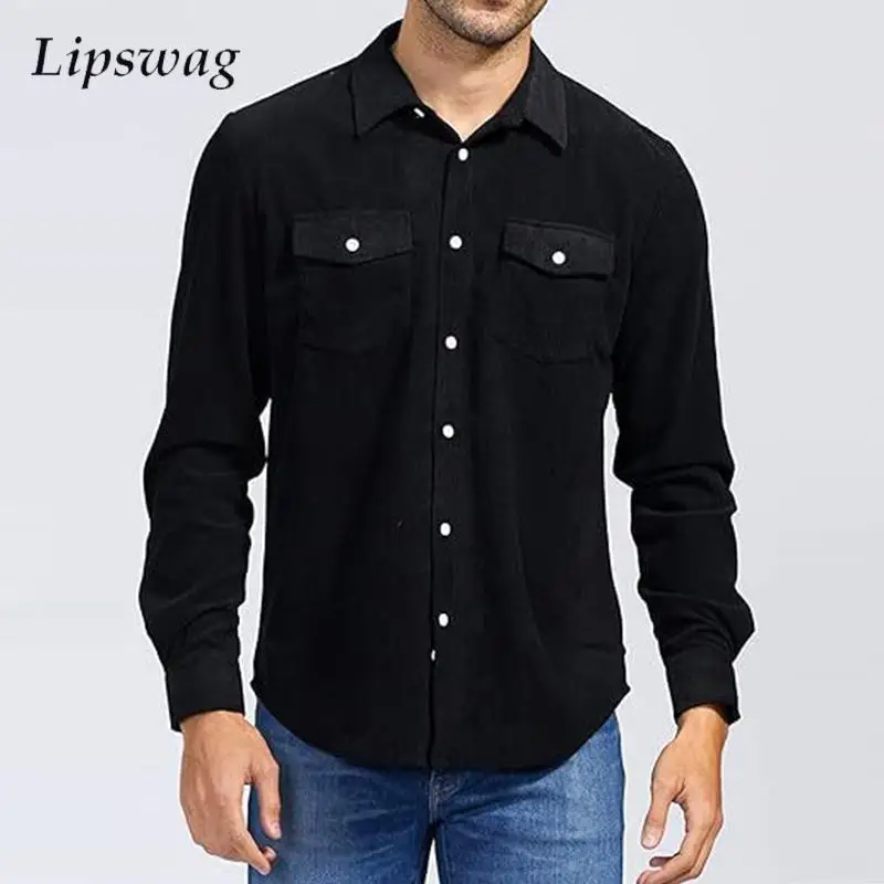 Vintage Solid Color Corduroy Mens Shirts Autumn Long Sleeve Button-up Turn-down Collar Casual Shirt Fashion Men Ribbed Cardigans
Vintage Solid Color Corduroy Mens Shirts Autumn Long Sleeve Button-up Turn-down Collar Casual Shirt Fashion Men Ribbed Cardigans