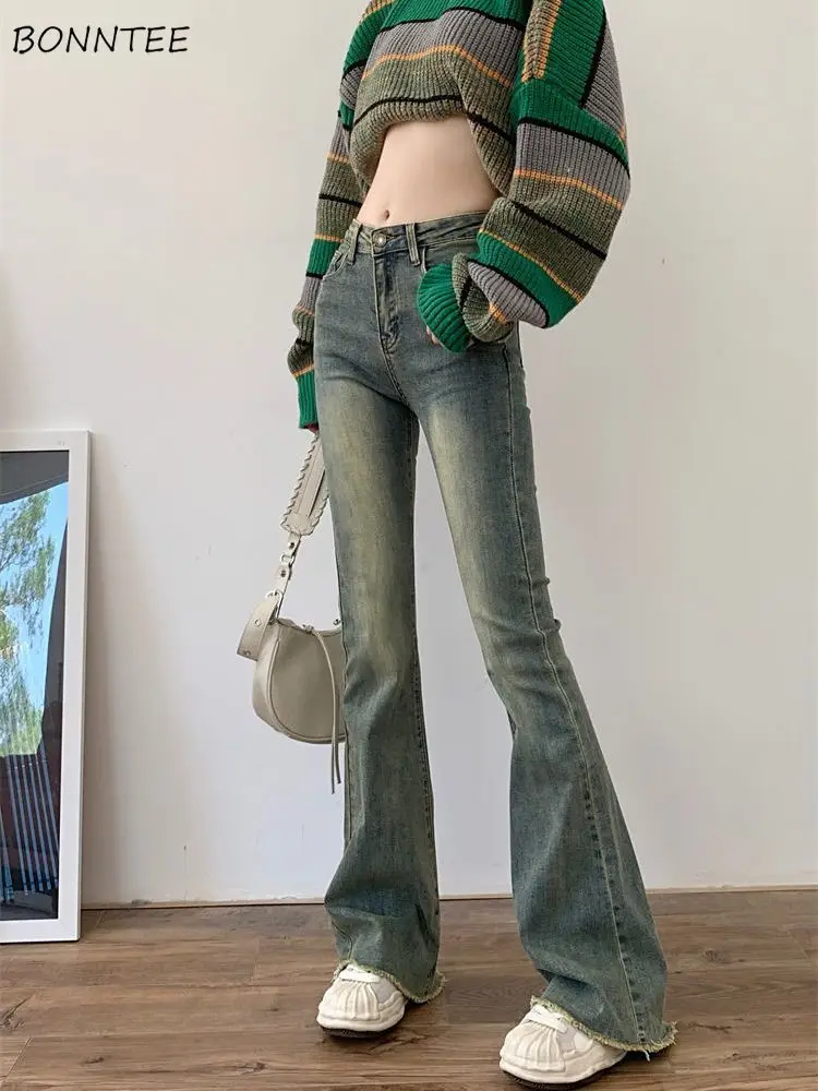Flare Jeans for Women Washed Design Retro American Style All-match Slim Girls Clothing Spring Summer Fashion Do Old Students
Flare Jeans for Women Washed Design Retro American Style All-match Slim Girls Clothing Spring Summer Fashion Do Old Students