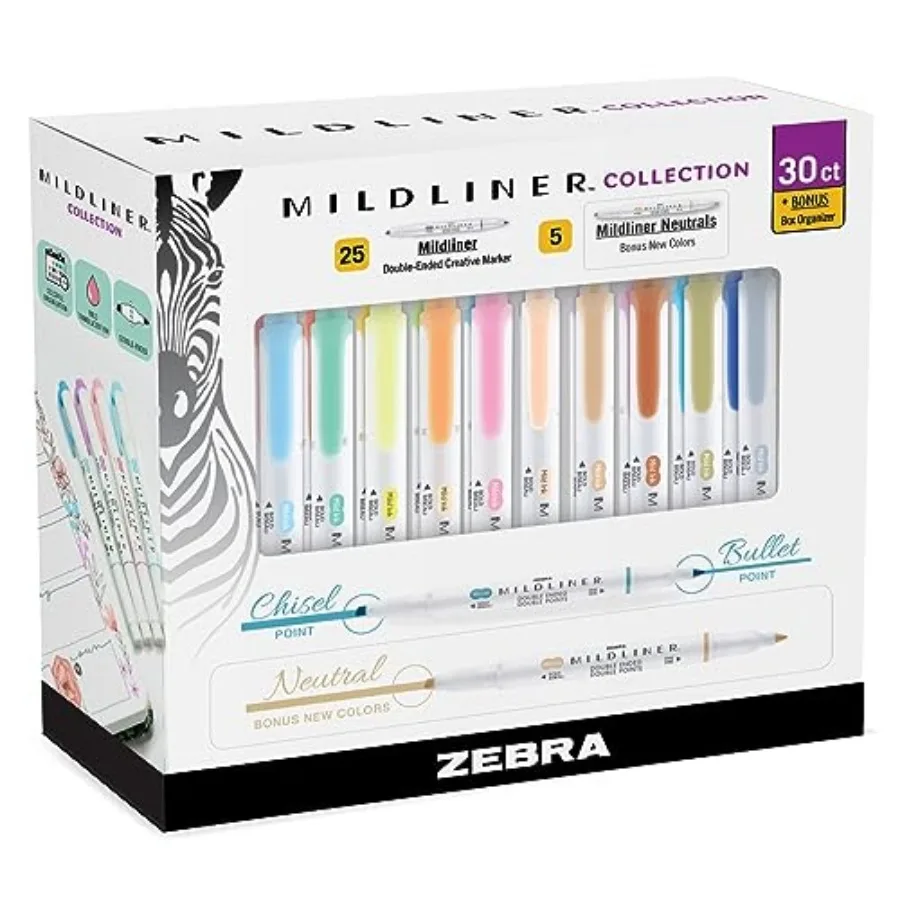 Mildliner Double-Ended Highlighter Set, Broad and Fine Point Tips, Ideal for Bible Highlighting, No Bleed, 30 Pastel and Neutra
Mildliner Double-Ended Highlighter Set, Broad and Fine Point Tips, Ideal for Bible Highlighting, No Bleed, 30 Pastel and Neutra