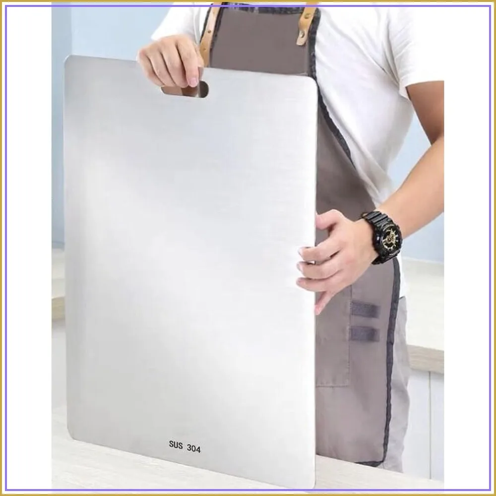 23.6" x 19.3" Extra Large 304 Stainless Steel Cutting Board for Meat, Vegetables, Fruit, Fish & Cheese, Easy Clean
23.6" x 19.3" Extra Large 304 Stainless Steel Cutting Board for Meat, Vegetables, Fruit, Fish & Cheese, Easy Clean