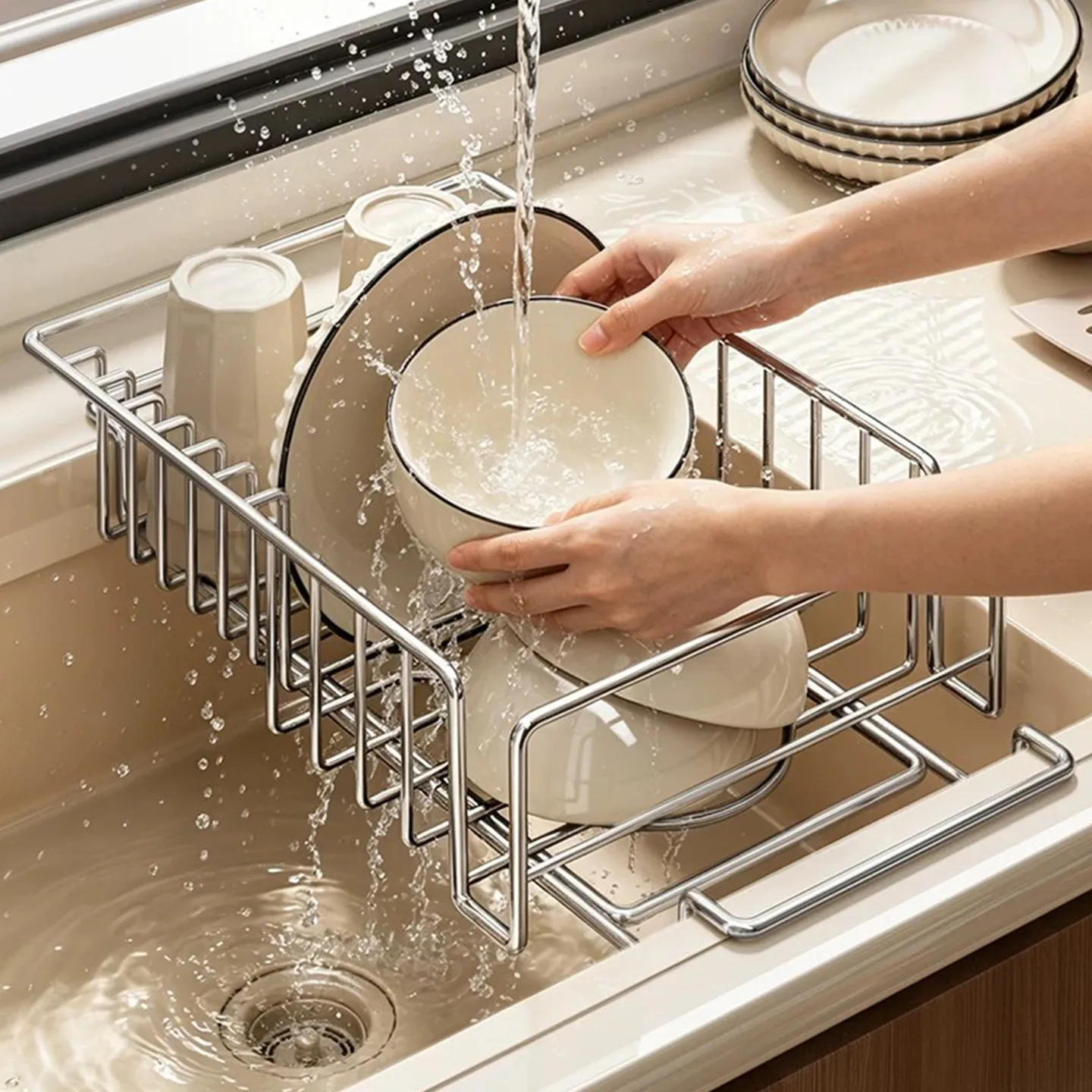 DSA Kitchen Sink Telescopic Drain Rack Vegetable Basin Dish Sink Storage Basket Multifunctional Filter Drying Tableware Fruit
DSA Kitchen Sink Telescopic Drain Rack Vegetable Basin Dish Sink Storage Basket Multifunctional Filter Drying Tableware Fruit