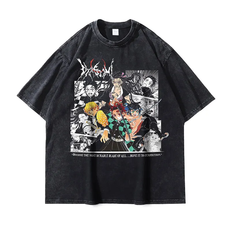 Anime Demon Slayer T Shirts Vintage Washed Kimetsu No Yaiba T-shirt Oversized Short Sleeve Kamado Tanjirou Tops Tees Men Cotton
Anime Demon Slayer T Shirts Vintage Washed Kimetsu No Yaiba T-shirt Oversized Short Sleeve Kamado Tanjirou Tops Tees Men Cotton