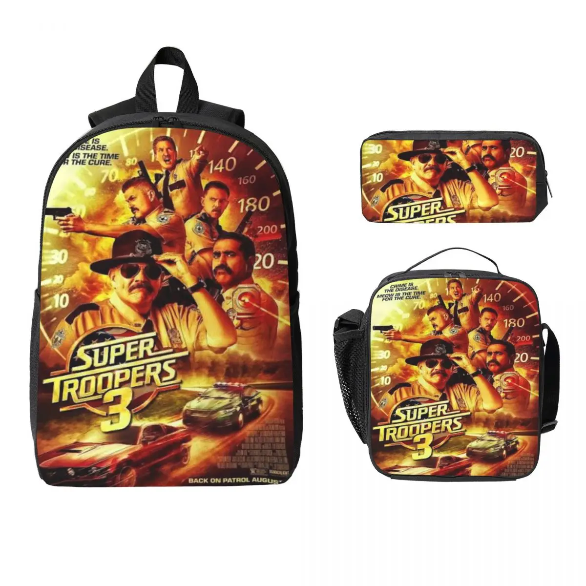 Super Troopers 3 Kids Backpack Lunch Box Pen Bags for Boys Girls Backpacks School bag Bookbag Set
Super Troopers 3 Kids Backpack Lunch Box Pen Bags for Boys Girls Backpacks School bag Bookbag Set