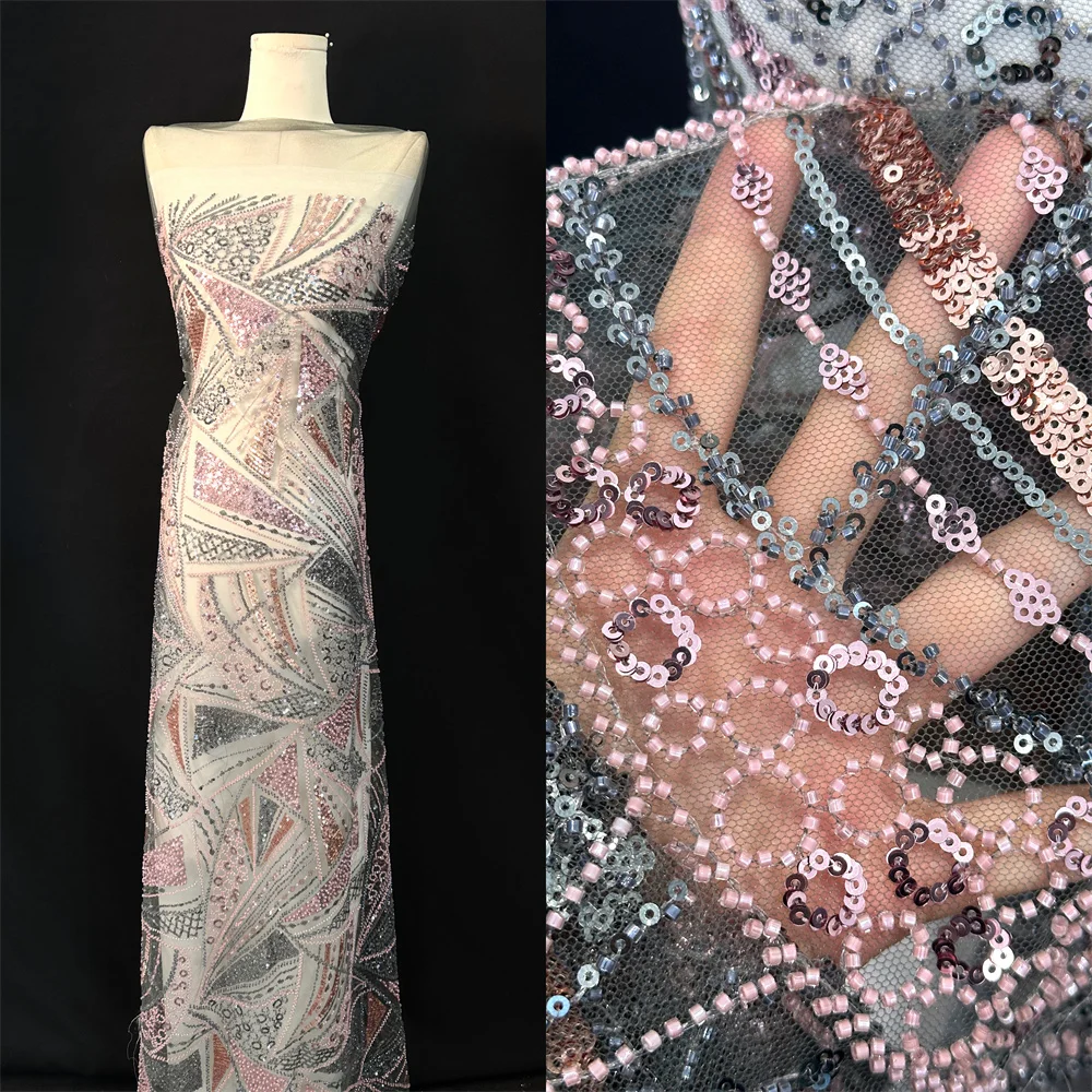 2025 High Quality African 5 Yards Net Lace Fabric French Bridal Luxury Embroidery Beaded Sequins Lace Fabric For Wedding
2025 High Quality African 5 Yards Net Lace Fabric French Bridal Luxury Embroidery Beaded Sequins Lace Fabric For Wedding