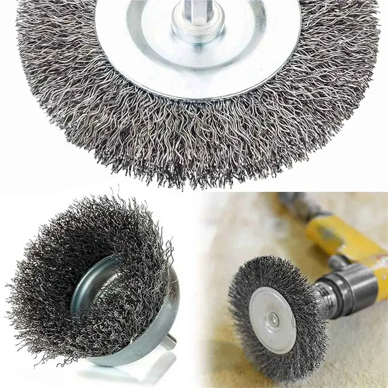 A20F-24 Piece Wire Brush Wheel Cup Brush Set 1/4Inch Hex Shank Coarse Crimped Carbon Steel Wire Wheel For Rust Removal
A20F-24 Piece Wire Brush Wheel Cup Brush Set 1/4Inch Hex Shank Coarse Crimped Carbon Steel Wire Wheel For Rust Removal