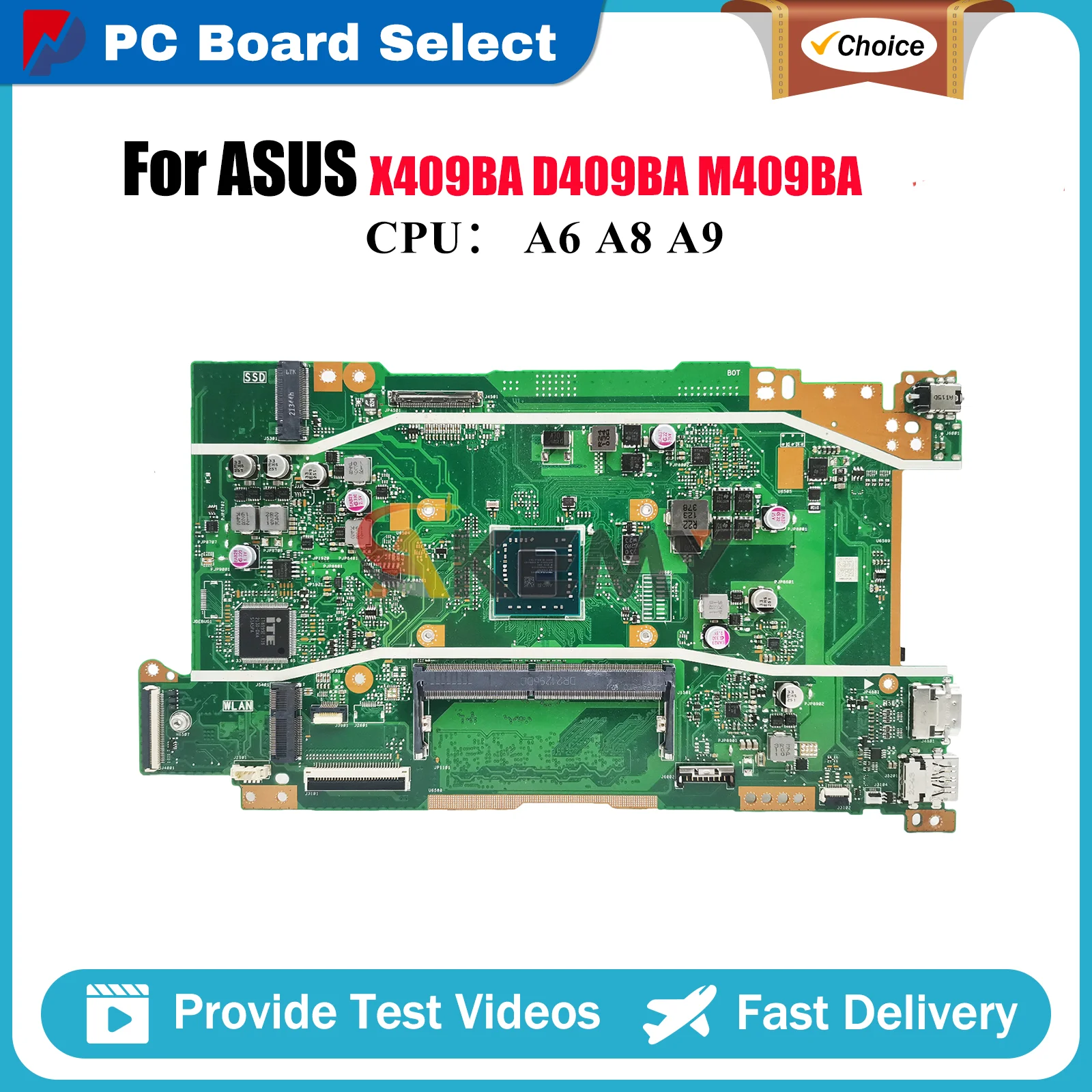 X409BA Laptop Motherboard For ASUS VivoBook M409BA D409BA M509BA D509BA X409B X509BA Mainboard With A6 A8 A9 CPU 100% tests OK
X409BA Laptop Motherboard For ASUS VivoBook M409BA D409BA M509BA D509BA X409B X509BA Mainboard With A6 A8 A9 CPU 100% tests OK