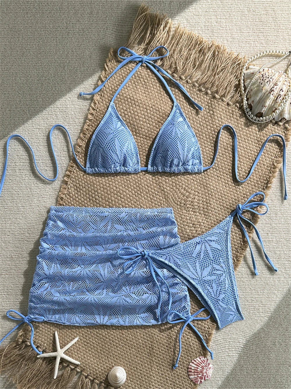 Sexy Blue Beach Bikini Skirt Jacquard Mesh Splicing Swimsuit Women High Waist Swimwear Bathing Suit Vacation Brazil Beach Outfit
Sexy Blue Beach Bikini Skirt Jacquard Mesh Splicing Swimsuit Women High Waist Swimwear Bathing Suit Vacation Brazil Beach Outfit