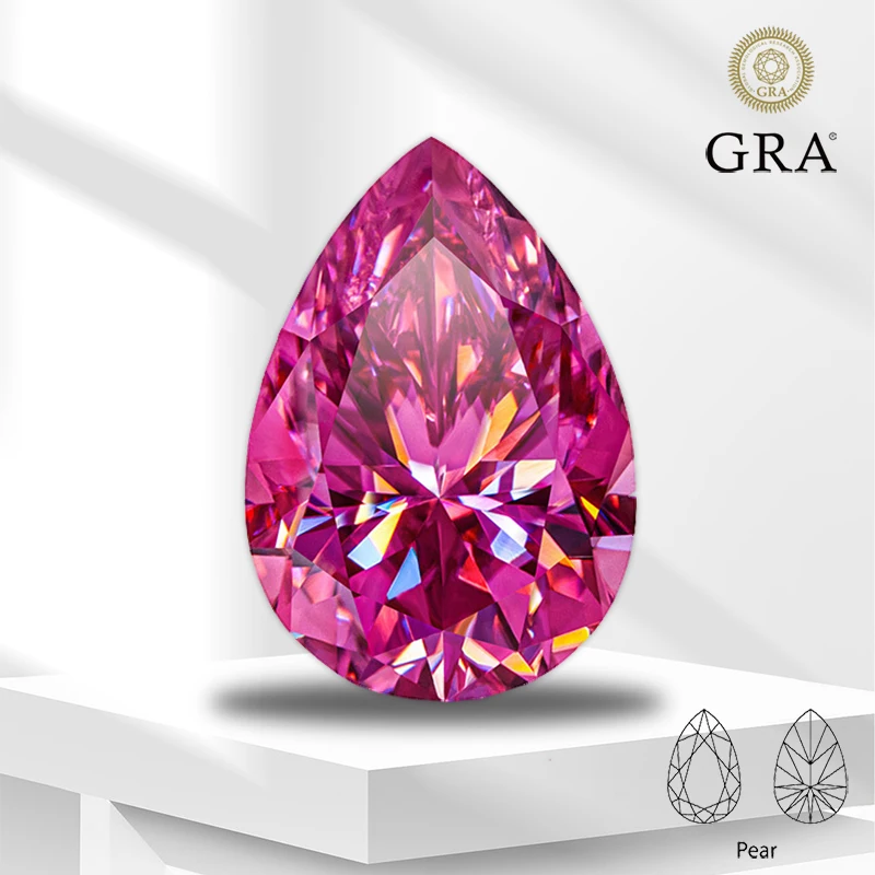 Moissanite Stone Pink Color Pear Cut Lab Grown Diamond for DIY Charms Jewelry Making Material with GRA Certificate
Moissanite Stone Pink Color Pear Cut Lab Grown Diamond for DIY Charms Jewelry Making Material with GRA Certificate