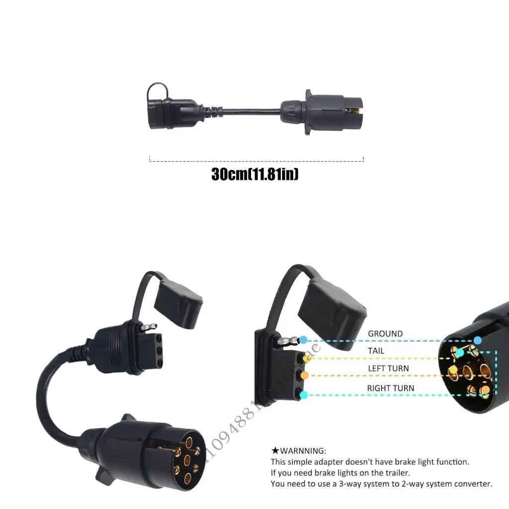 Water Resistant 12V 7 Pin To 4 Pin Trailer Cable Featuring Copper Contacts
Water Resistant 12V 7 Pin To 4 Pin Trailer Cable Featuring Copper Contacts