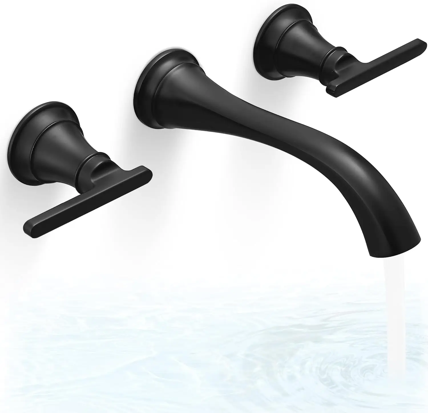 Wall Mount Brass Tub Filler, Farmhouse Black 3-Hole Faucet, High Pressure 2 Handle, Long Spout with Rough-In Valve
Wall Mount Brass Tub Filler, Farmhouse Black 3-Hole Faucet, High Pressure 2 Handle, Long Spout with Rough-In Valve