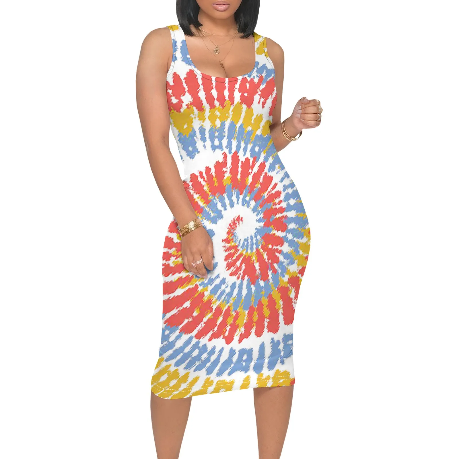 Summer Printed Midi Dress for Women, Sleeveless Round Neck Bodycon Dress for Date Night
Summer Printed Midi Dress for Women, Sleeveless Round Neck Bodycon Dress for Date Night