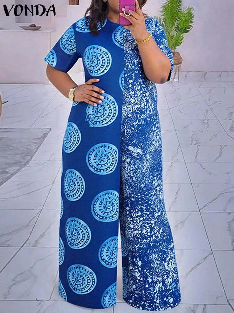 Plus Size 5XL VONDA Women Summer Jumpsuits 2025 Vintage Short Sleeve Patchwork Playsuits Bohemian Print Loose Wide Leg Overalls
Plus Size 5XL VONDA Women Summer Jumpsuits 2025 Vintage Short Sleeve Patchwork Playsuits Bohemian Print Loose Wide Leg Overalls
