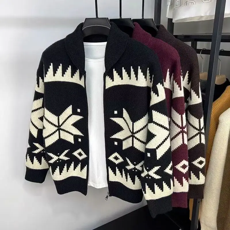 Knitted sweater jacket men's spring new loose zipper cardigan sweater men's trendy lapel jacket
Knitted sweater jacket men's spring new loose zipper cardigan sweater men's trendy lapel jacket