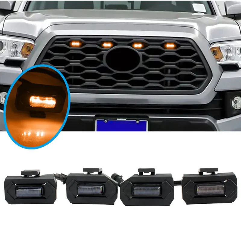 4Pcs Smoked Lens Amber Car Front LED Grille Light Wire Harness Daytime Running Lamp 12V for Haval Big Dog
4Pcs Smoked Lens Amber Car Front LED Grille Light Wire Harness Daytime Running Lamp 12V for Haval Big Dog