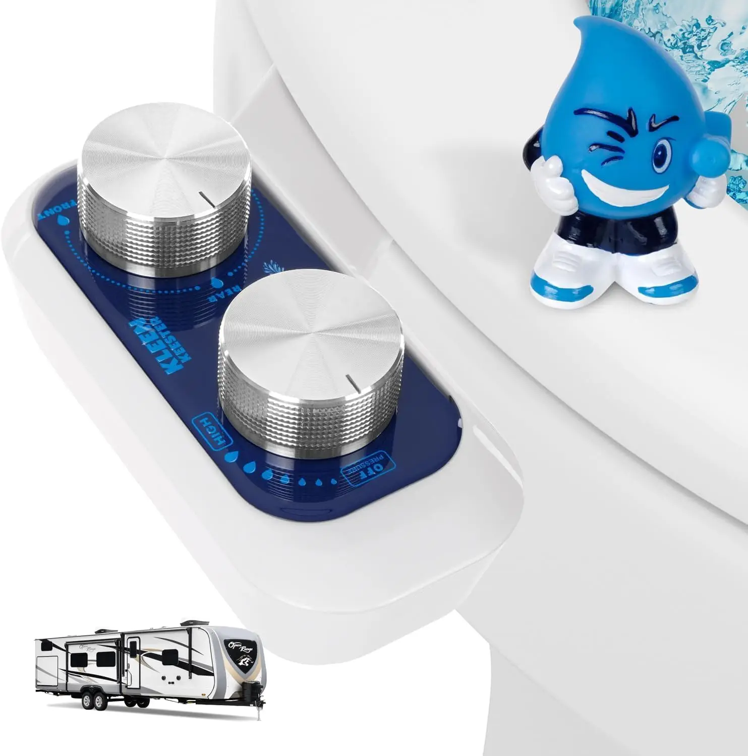Dual Self-Cleaning Nozzles RV Bidet, Front & Rear Wash, Ultra-Thin Non-Electric Toilet Seat Attachment with Home Kit
Dual Self-Cleaning Nozzles RV Bidet, Front & Rear Wash, Ultra-Thin Non-Electric Toilet Seat Attachment with Home Kit