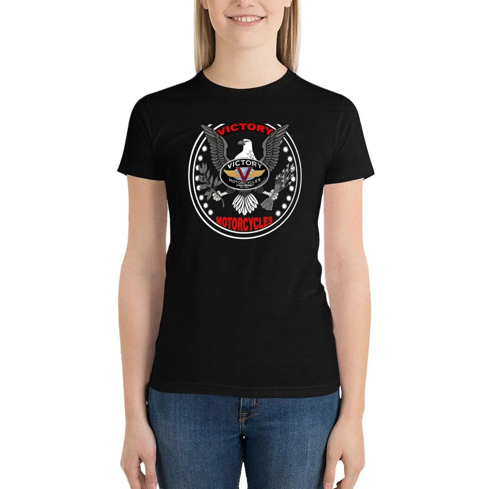 Victory Motorcycles Eagle Circle T-Shirt Female clothing female Women's summer blouses 2024
Victory Motorcycles Eagle Circle T-Shirt Female clothing female Women's summer blouses 2024
