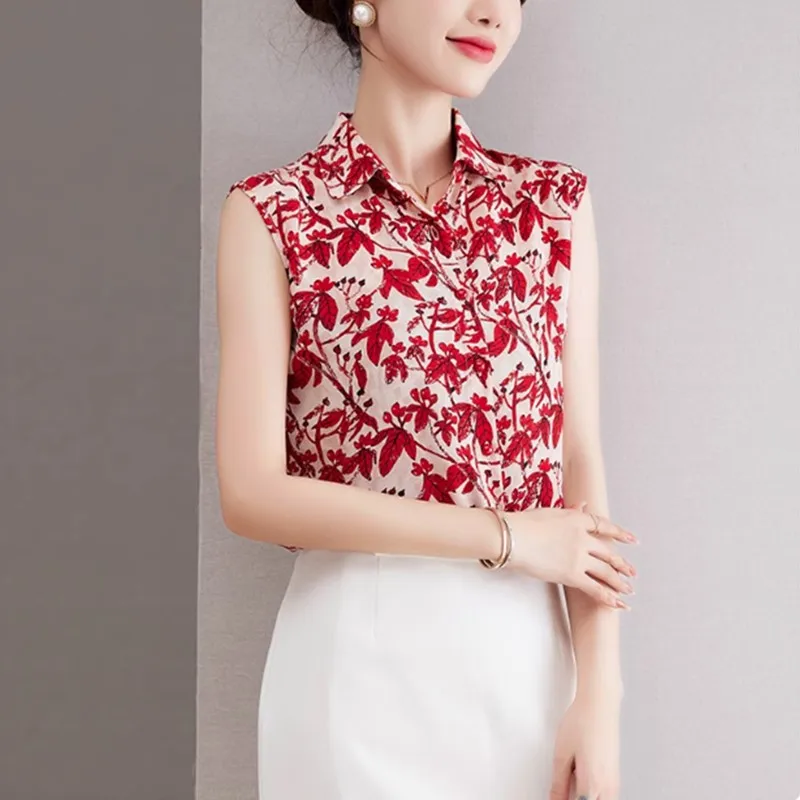 2025Early Autumn Inner New Maple Leaf Shirt Western Style Youthful-Looking Chiffon Vest Outer Wear SummerPOLOWomen's Blouse
2025Early Autumn Inner New Maple Leaf Shirt Western Style Youthful-Looking Chiffon Vest Outer Wear SummerPOLOWomen's Blouse