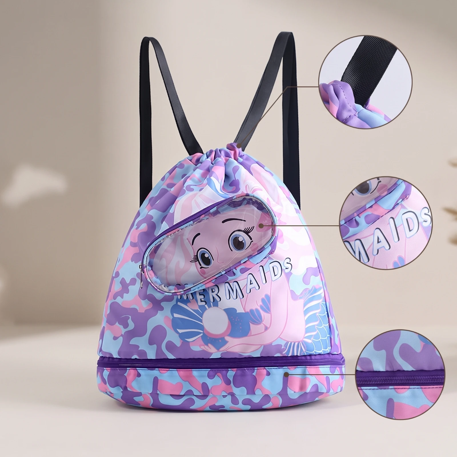 Drawstring Backpack with Zipper Pocket Water-Proof Swim Backpack with Shoe Compartment Swim Bag Large Capacity Lightweight
Drawstring Backpack with Zipper Pocket Water-Proof Swim Backpack with Shoe Compartment Swim Bag Large Capacity Lightweight