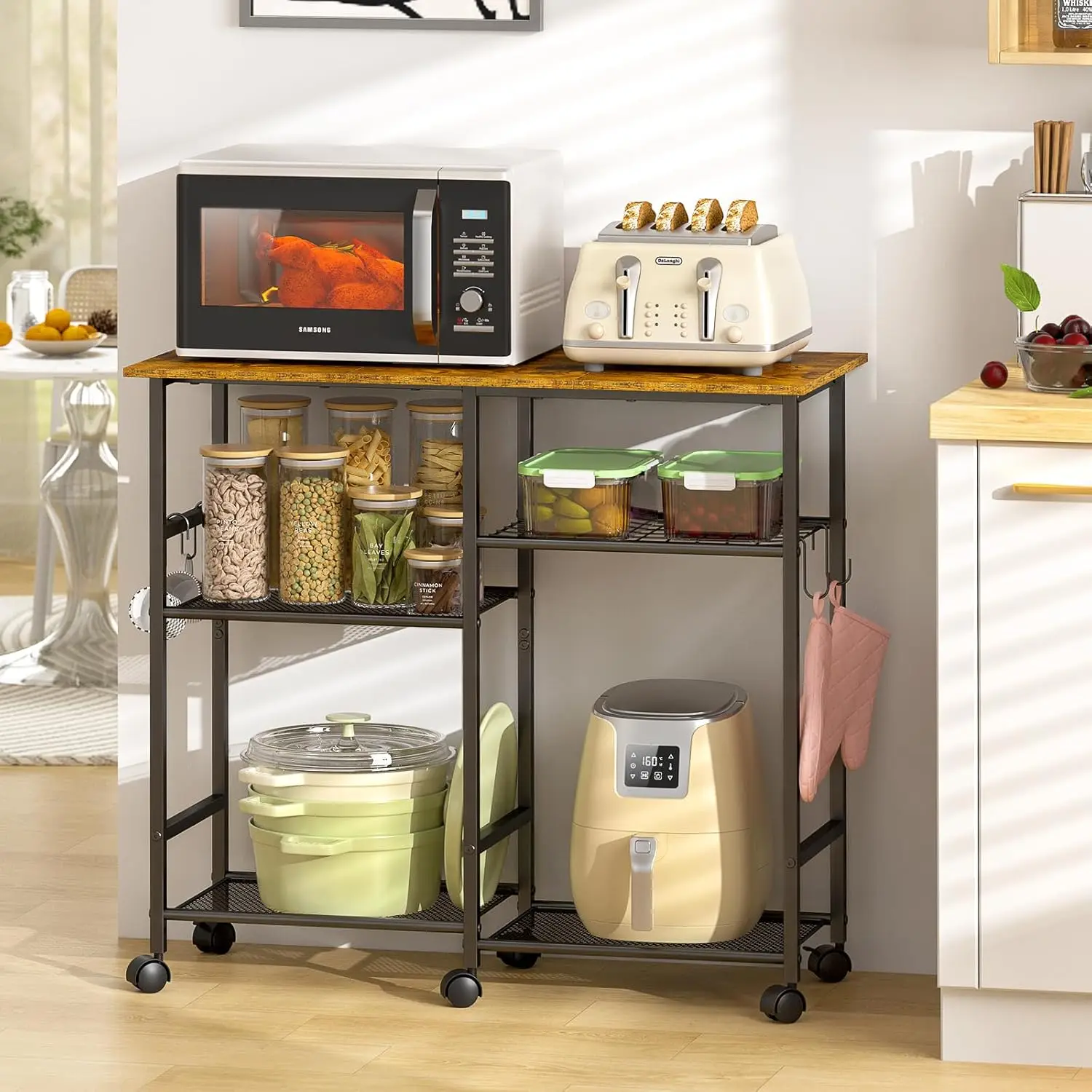 Kitchen Microwave Cart, Microwave Stand with Adjustable Shelf, Coffee Bar Stand Kitchen Baker's Rack with Wheels Rolling Storage
Kitchen Microwave Cart, Microwave Stand with Adjustable Shelf, Coffee Bar Stand Kitchen Baker's Rack with Wheels Rolling Storage