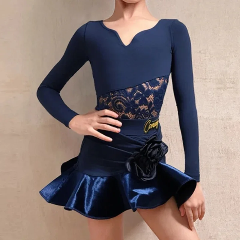 Child Latin Dance Suit for Girls Latin Blue Dance Leotard Ruffle Skirt Rumba ChaCha Dancing Competition Costume Training Wear
Child Latin Dance Suit for Girls Latin Blue Dance Leotard Ruffle Skirt Rumba ChaCha Dancing Competition Costume Training Wear