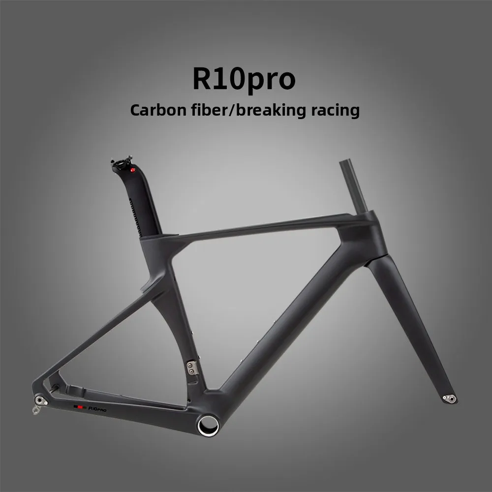 Carbon fiber road bike frame disc brake bicycle frame 700C pneumatic windbreak racing frame
Carbon fiber road bike frame disc brake bicycle frame 700C pneumatic windbreak racing frame