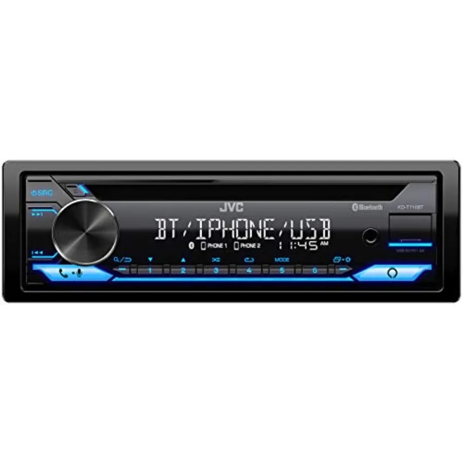 KD-T710BT - CD Car Stereo, Single Din, Bluetooth Audio and Hands Free Calling w External Microphone, CD, MP3, USB, AUX Input AM
KD-T710BT - CD Car Stereo, Single Din, Bluetooth Audio and Hands Free Calling w External Microphone, CD, MP3, USB, AUX Input AM