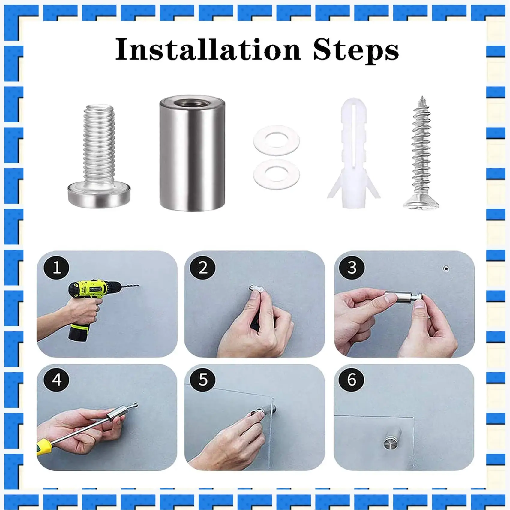 ABNG 72 Packs Advertising Screws Standoff Mounts Glass Acrylic Nail Mounts Screws For Displaying Acrylic Board And Signage
ABNG 72 Packs Advertising Screws Standoff Mounts Glass Acrylic Nail Mounts Screws For Displaying Acrylic Board And Signage
