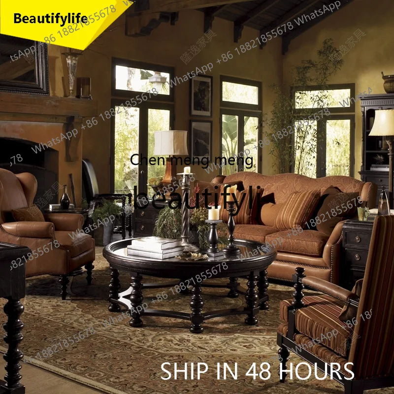 CC American country solid wood round living room coffee table French retro storage coffee table tea table
CC American country solid wood round living room coffee table French retro storage coffee table tea table