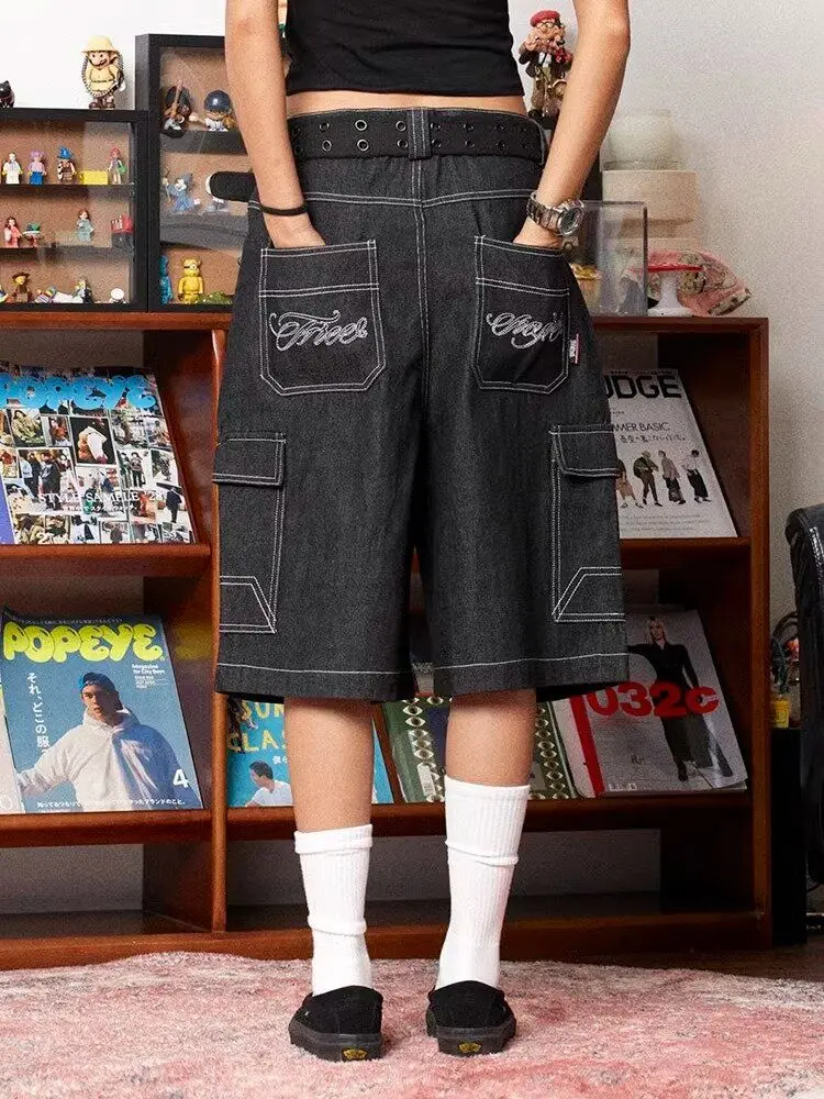 ADAgirl Black Harajuku Denim Shorts Y2k Women Straight Leg Cargo Pants Hip Hop Summer Embroidery Baggy Over Knee Jeans Short
ADAgirl Black Harajuku Denim Shorts Y2k Women Straight Leg Cargo Pants Hip Hop Summer Embroidery Baggy Over Knee Jeans Short