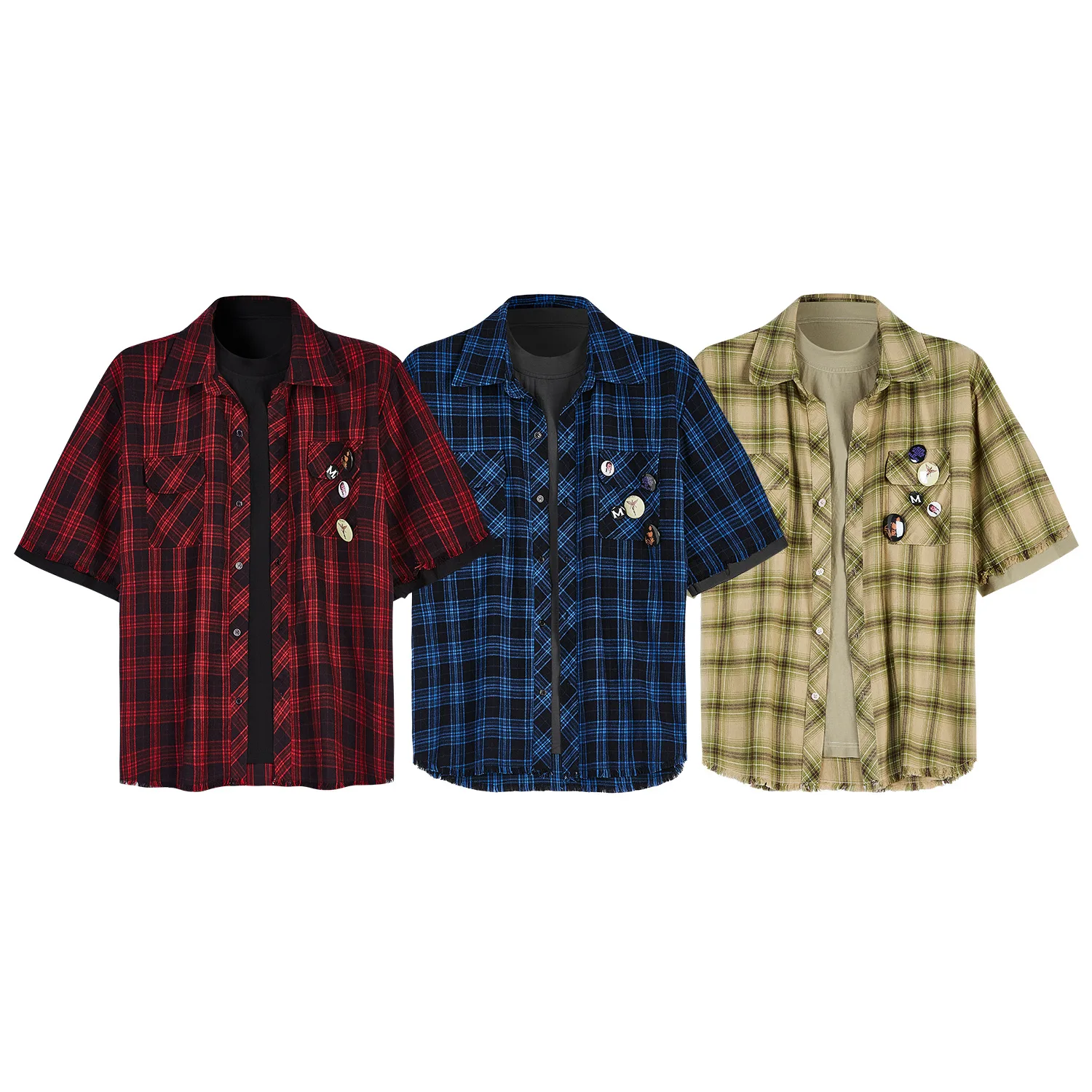 MADE EXTREME Retro Street Wear Personality Pioneer Badge Plaid Shirts for Men Fake Two Piece
MADE EXTREME Retro Street Wear Personality Pioneer Badge Plaid Shirts for Men Fake Two Piece