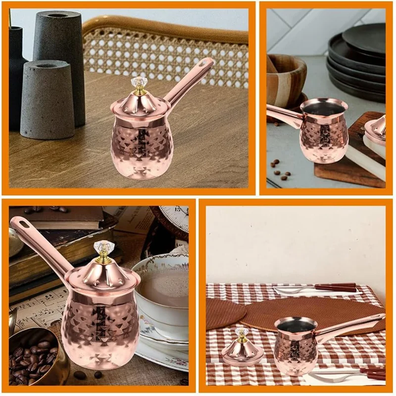 Турецкая кофеварка, медная кофеварка, чайная машина, подогреватель молока, машина для горячего шоколада, плавильный котел для масла, 600 мл, розовое золото, высокое качество
Турецкая кофеварка, медная кофеварка, чайная машина, подогреватель молока, машина для горячего шоколада, плавильный котел для масла, 600 мл, розовое золото, высокое качество