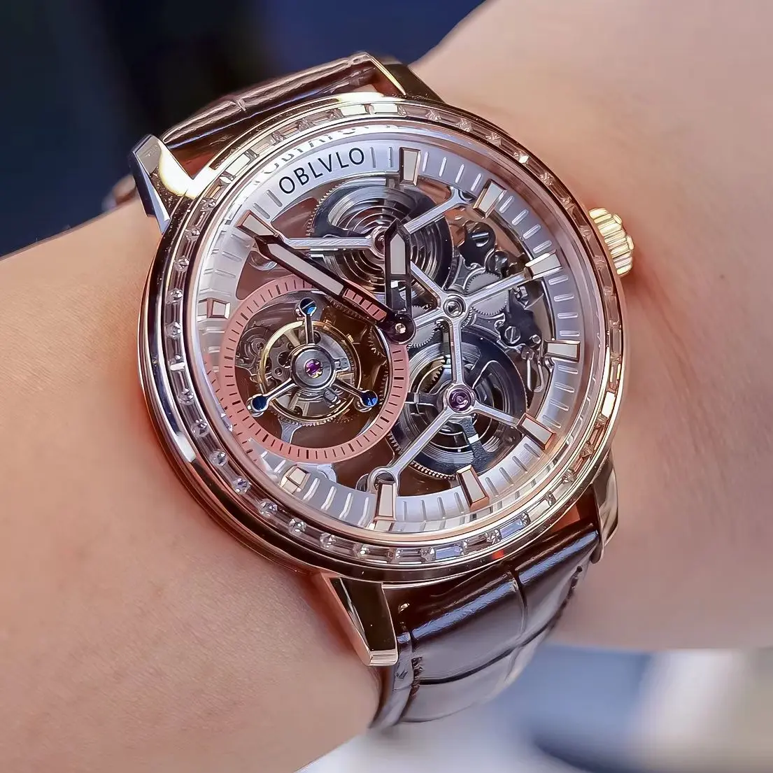 OBLVLO Men Tourbillon Watch Manual Winding Mechanical Wristwatch Luminous 50M Waterproof Sapphire Mirror Skeleton Dial
OBLVLO Men Tourbillon Watch Manual Winding Mechanical Wristwatch Luminous 50M Waterproof Sapphire Mirror Skeleton Dial