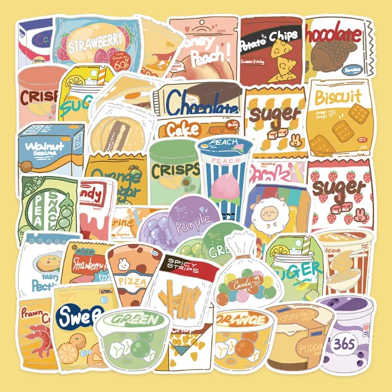 40pcs Cartoon Snack Packaging Series Graffiti Stickers Suitable for Helmet Desktop Wall Decoration DIY Sticker Pack Wholesale
40pcs Cartoon Snack Packaging Series Graffiti Stickers Suitable for Helmet Desktop Wall Decoration DIY Sticker Pack Wholesale