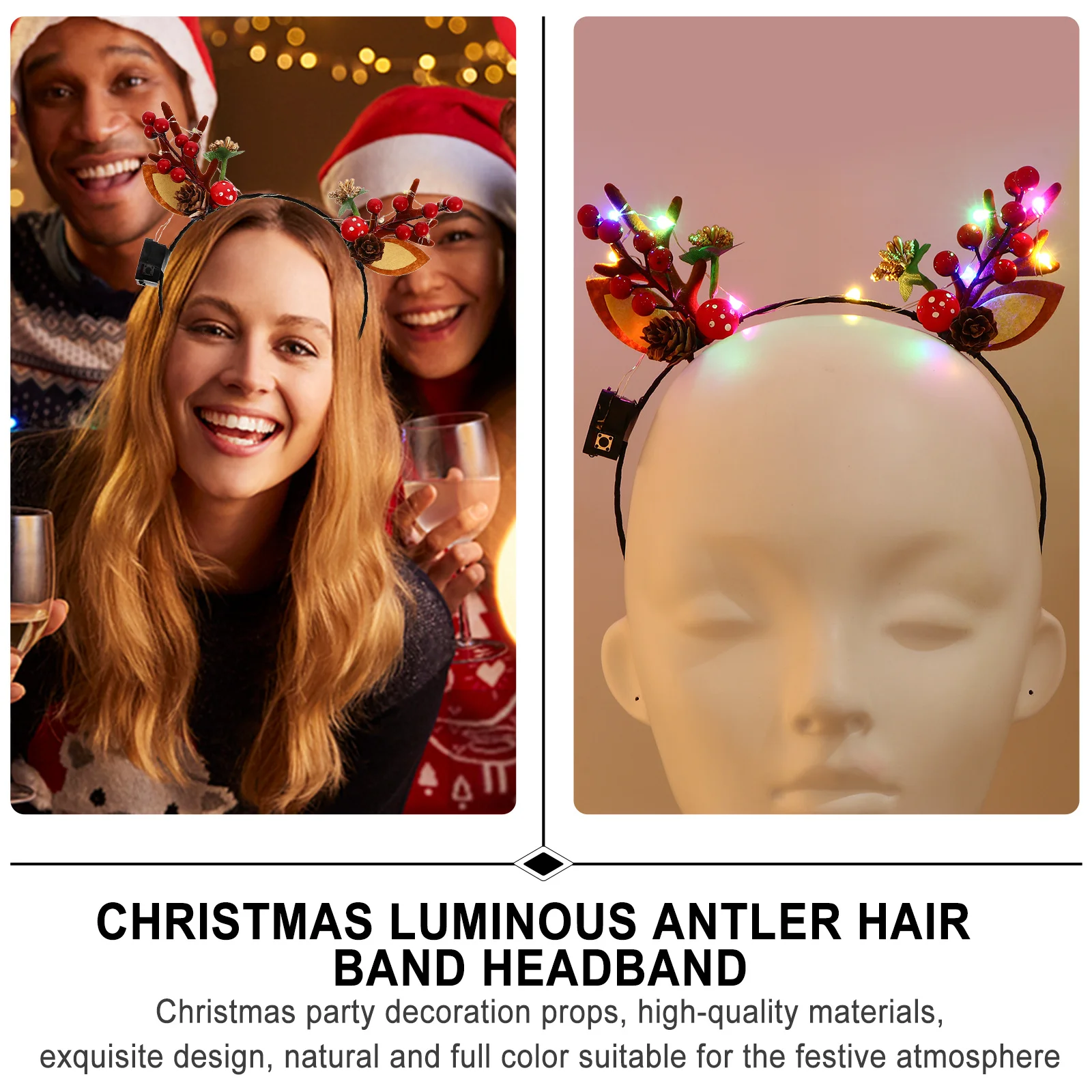 2 Pcs Headgear Glowing Elk Antler Headband Light up Reindeer Electronic Component Led
2 Pcs Headgear Glowing Elk Antler Headband Light up Reindeer Electronic Component Led