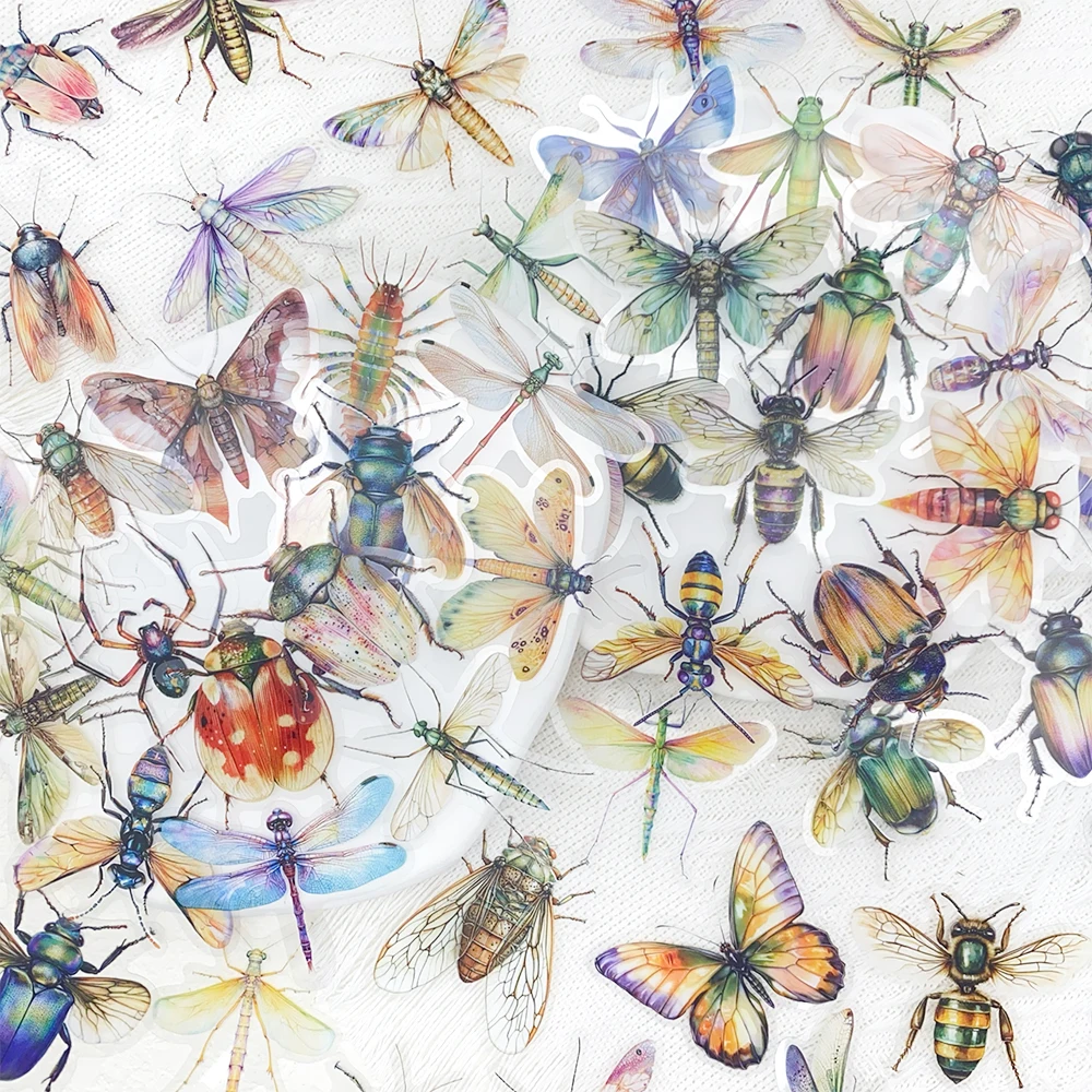 50pcs Watercolor Insect Transparent PET Stickers Decals For Phone Laptop Suitcase Scrapbook DIY Graffiti Aesthetic Stickers
50pcs Watercolor Insect Transparent PET Stickers Decals For Phone Laptop Suitcase Scrapbook DIY Graffiti Aesthetic Stickers
