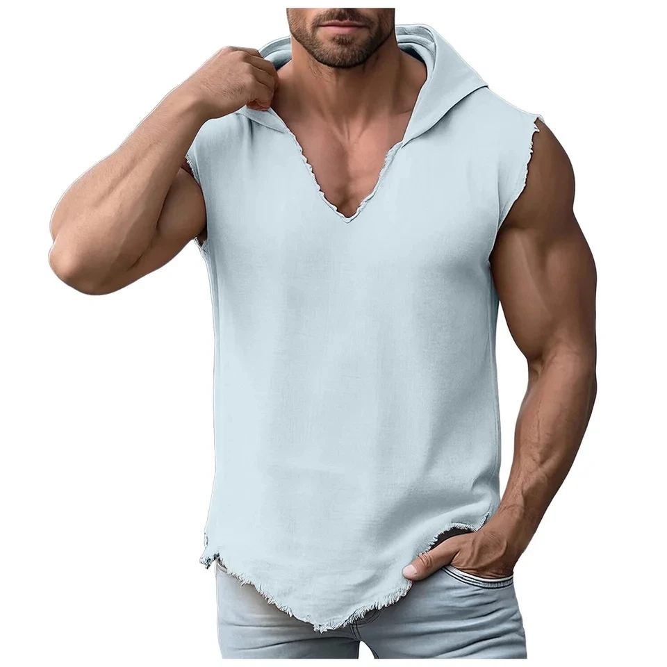 Vintage Distressed Tank Tops For Men Summer Loose V Neck Hooded Pullovers Sleeveless Beach Shirts Solid Casual Workout Vest
Vintage Distressed Tank Tops For Men Summer Loose V Neck Hooded Pullovers Sleeveless Beach Shirts Solid Casual Workout Vest