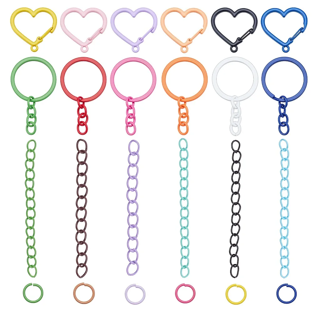 DIY Keychain Findings Kits include Iron Open Jump Rings Curb Chain Extender Alloy Keychain Rings Key Snap Hook Clasps
DIY Keychain Findings Kits include Iron Open Jump Rings Curb Chain Extender Alloy Keychain Rings Key Snap Hook Clasps
