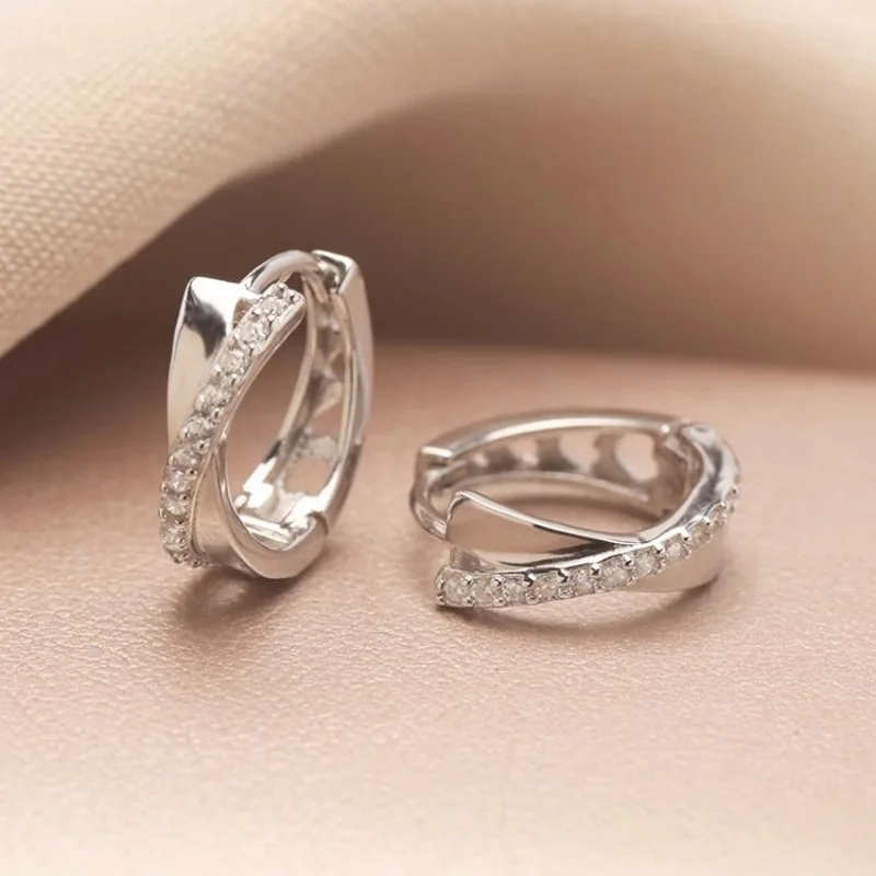 Cross Hoop Earrings for Women, Micro Pave Crystal Crossed Ear Buckle, Minimalist Luxury Cold Style Ear Jewelry Trendy Earring
Cross Hoop Earrings for Women, Micro Pave Crystal Crossed Ear Buckle, Minimalist Luxury Cold Style Ear Jewelry Trendy Earring