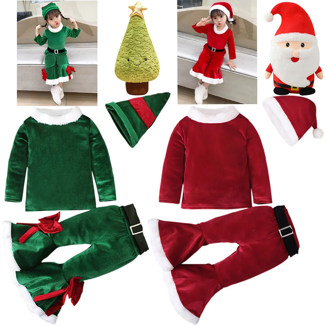 2025 New Year Christmas Elf Costume For Kids Girl Red Santa Claus Suit Set With Hat Children Fancy Christmas Party Dress Set
2025 New Year Christmas Elf Costume For Kids Girl Red Santa Claus Suit Set With Hat Children Fancy Christmas Party Dress Set