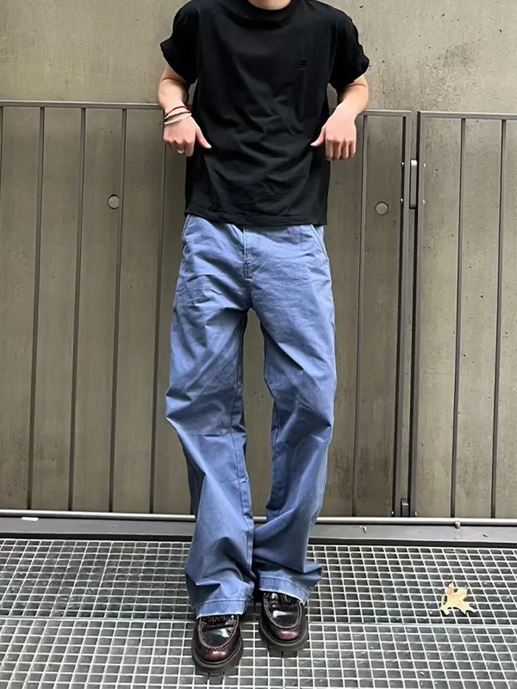 Vintage Washed Straight Leg Workwear Trousers Men's Women's Loose Fit Slimming Casual Jeans mid Waist Zipper Closure
Vintage Washed Straight Leg Workwear Trousers Men's Women's Loose Fit Slimming Casual Jeans mid Waist Zipper Closure