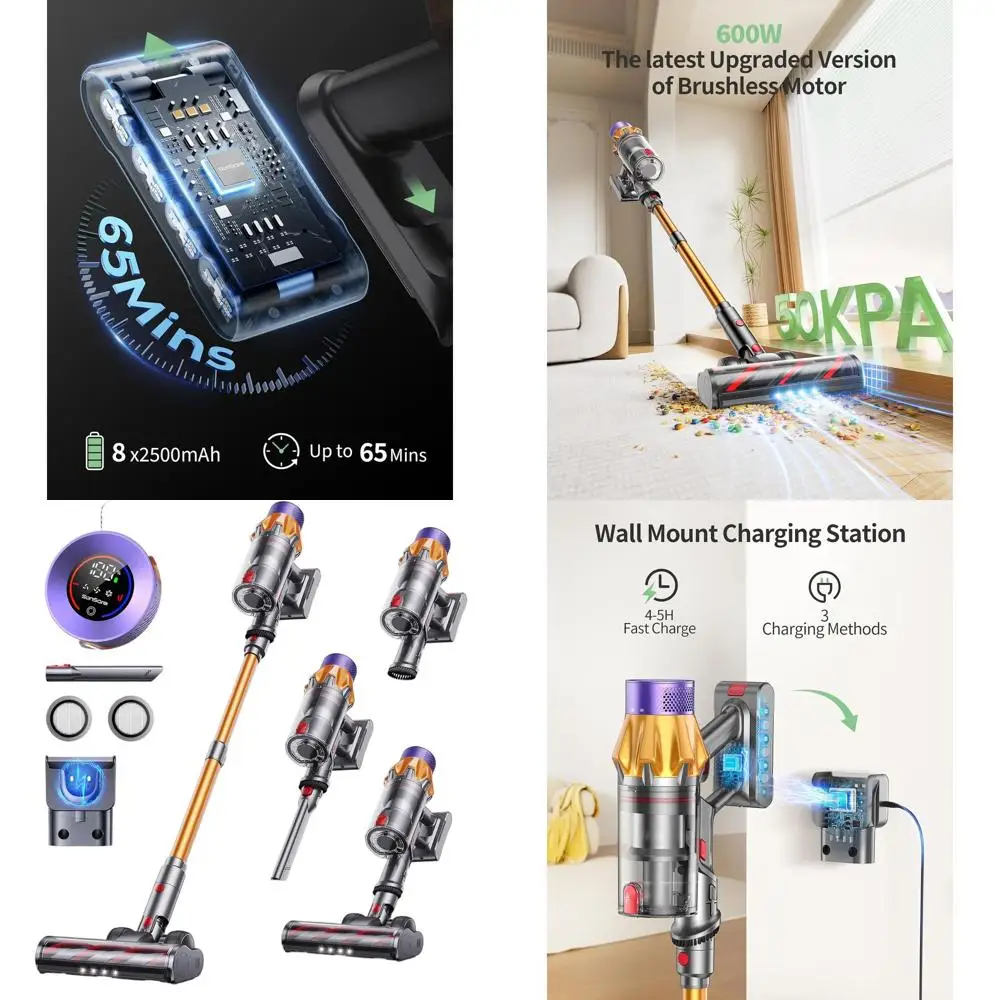 600W 50KPA 65Min Corded Stick Vacuum Cleaner with Touch Sensor, Self-Standing, Wall-Mount Charging, Handheld for Home, Pet Hair,
600W 50KPA 65Min Corded Stick Vacuum Cleaner with Touch Sensor, Self-Standing, Wall-Mount Charging, Handheld for Home, Pet Hair,
