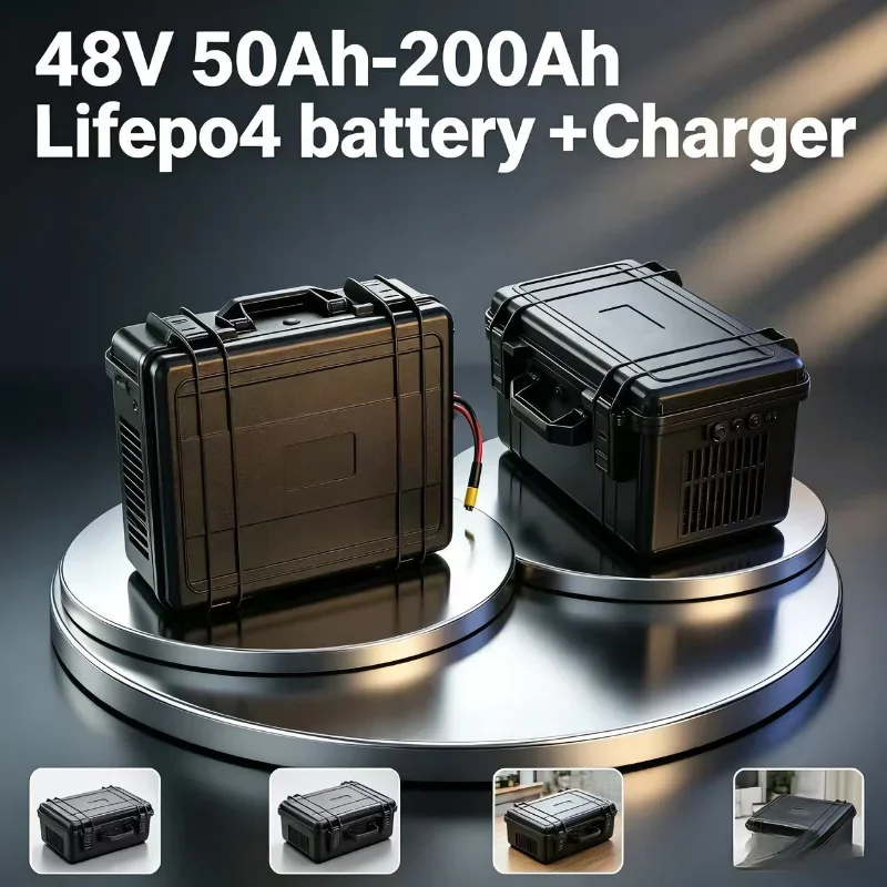 Heavy-Duty Waterproof 48V LiFePO4 Battery (60Ah-200Ah) with Built-in BMS & Matching Charger, 5000+ Deep Cycles, IP67 Waterproof,
Heavy-Duty Waterproof 48V LiFePO4 Battery (60Ah-200Ah) with Built-in BMS & Matching Charger, 5000+ Deep Cycles, IP67 Waterproof,