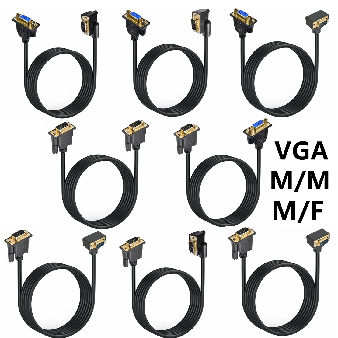 VGA Cable Gold Plated 90 Degree Up Right Left VGA Male to Male VGA Female Cable 1080P Full HD Computer Monitor Cable 0.5M 1.5m
VGA Cable Gold Plated 90 Degree Up Right Left VGA Male to Male VGA Female Cable 1080P Full HD Computer Monitor Cable 0.5M 1.5m
