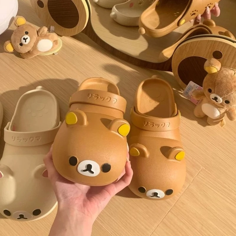 Rilakkuma Cartoon Hole Shoes Cute Bear PVC Non-Slip Anti-Odor Summer Beach Sandals for Women Gift with Bag Head Design
Rilakkuma Cartoon Hole Shoes Cute Bear PVC Non-Slip Anti-Odor Summer Beach Sandals for Women Gift with Bag Head Design