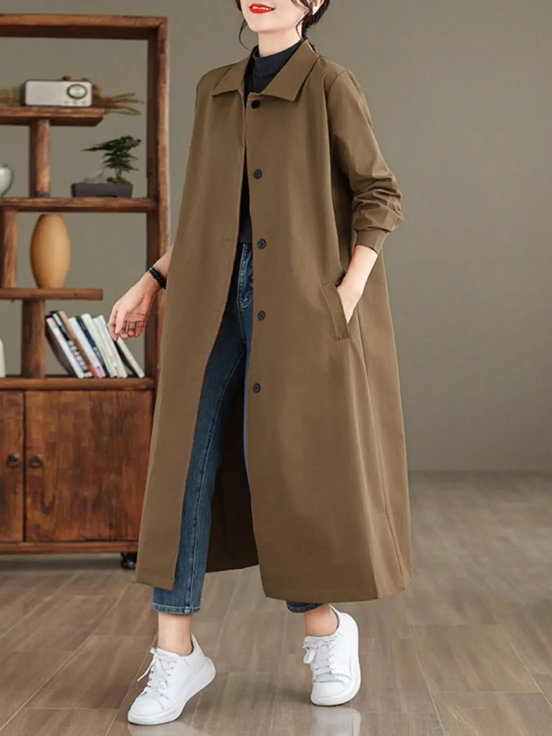 2026 Spring and Autumn New Women's Windbreaker Coat Polo Collar Commuter Casual Oversize Long Windbreaker
2026 Spring and Autumn New Women's Windbreaker Coat Polo Collar Commuter Casual Oversize Long Windbreaker