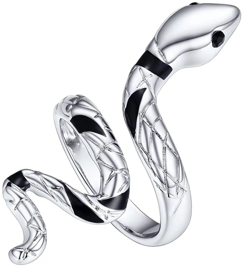 U7 Animal Statement Ring Silver Gold Color Two-Tone Serpent Coiled Snake Adjustable Open Ring for Women Cool Punk Metal Jewel
U7 Animal Statement Ring Silver Gold Color Two-Tone Serpent Coiled Snake Adjustable Open Ring for Women Cool Punk Metal Jewel