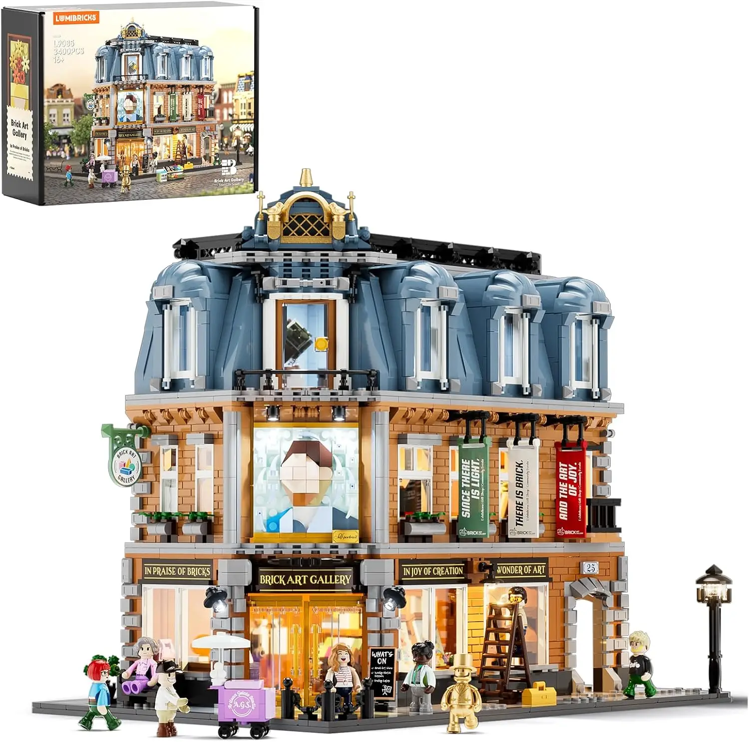 Lumibricks 3400 Pcs Brick Art Gallery Lighting Building Bricks Set - Town Life City Modular Collection Kit with Minifigures
Lumibricks 3400 Pcs Brick Art Gallery Lighting Building Bricks Set - Town Life City Modular Collection Kit with Minifigures