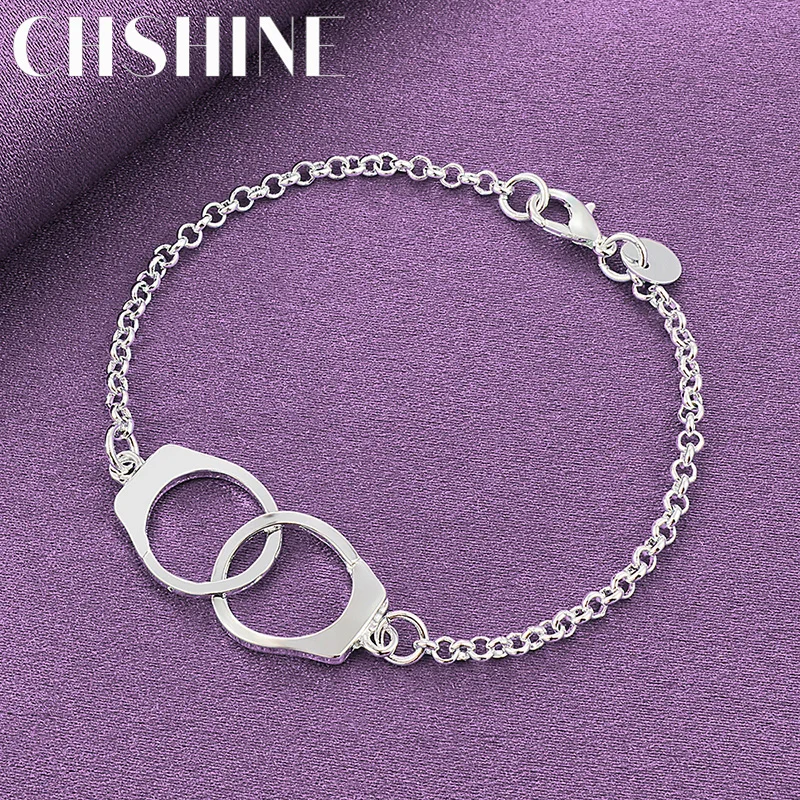CHSHINE Fine 925 Sterling Silver Handcuffs Bracelet For Women Lovers Wedding Engagement Party Fashion Charm Jewelry Gifts
CHSHINE Fine 925 Sterling Silver Handcuffs Bracelet For Women Lovers Wedding Engagement Party Fashion Charm Jewelry Gifts